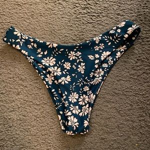 turquoise flower bikini bottoms.